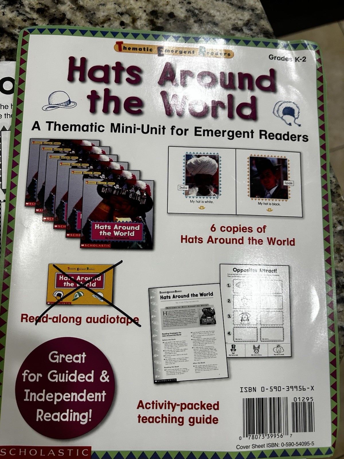Nonfiction thematic emergent readers books “Hats Around the World” set of 6
