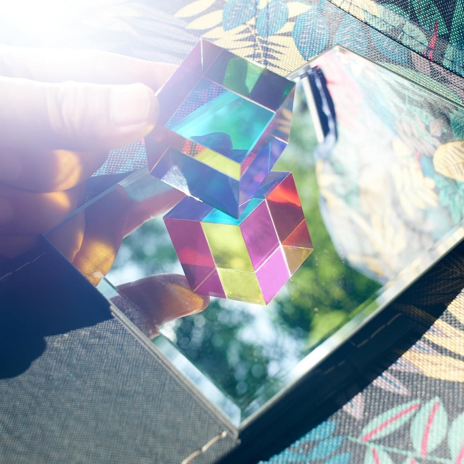 Original CMY Color Cube, 1.6 Inch (40Mm) Acrylic Mixing Color Cube Prism for Phy