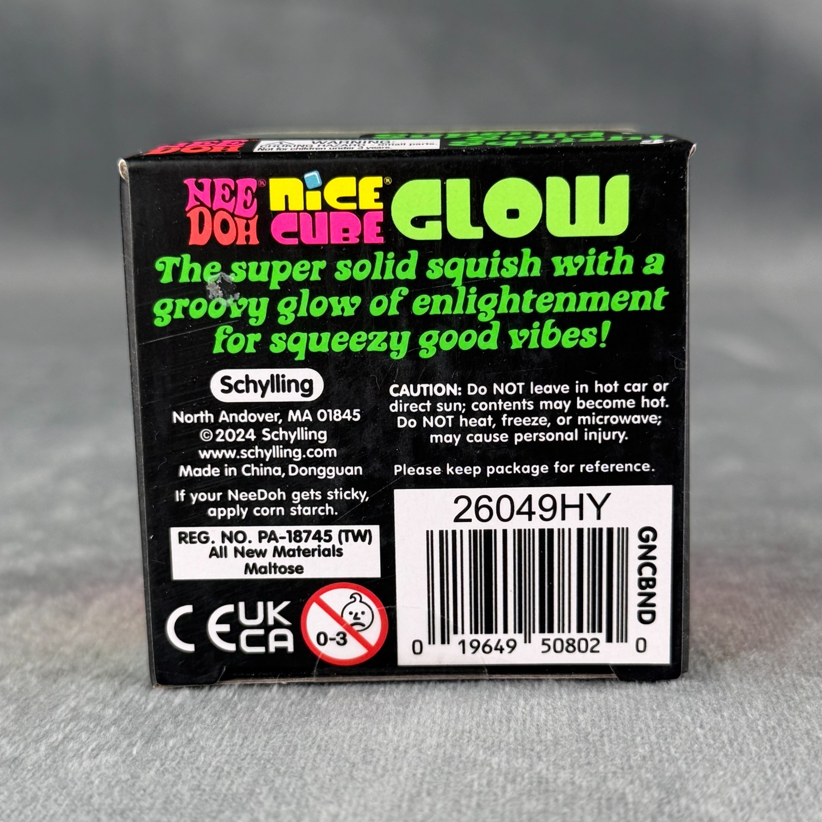 Brand NEW! Nee Doh Nice Cube GLOW in DARK – Super Solid Squish! (Green)