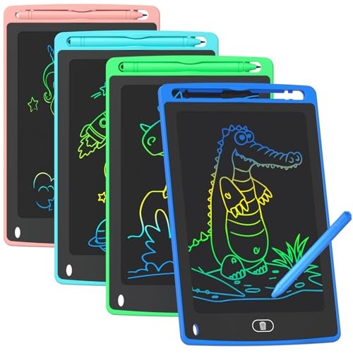 LCD Writing Tablet for Kids, 8.5 Inch Colorful Doodle Board Drawing 4 Pack