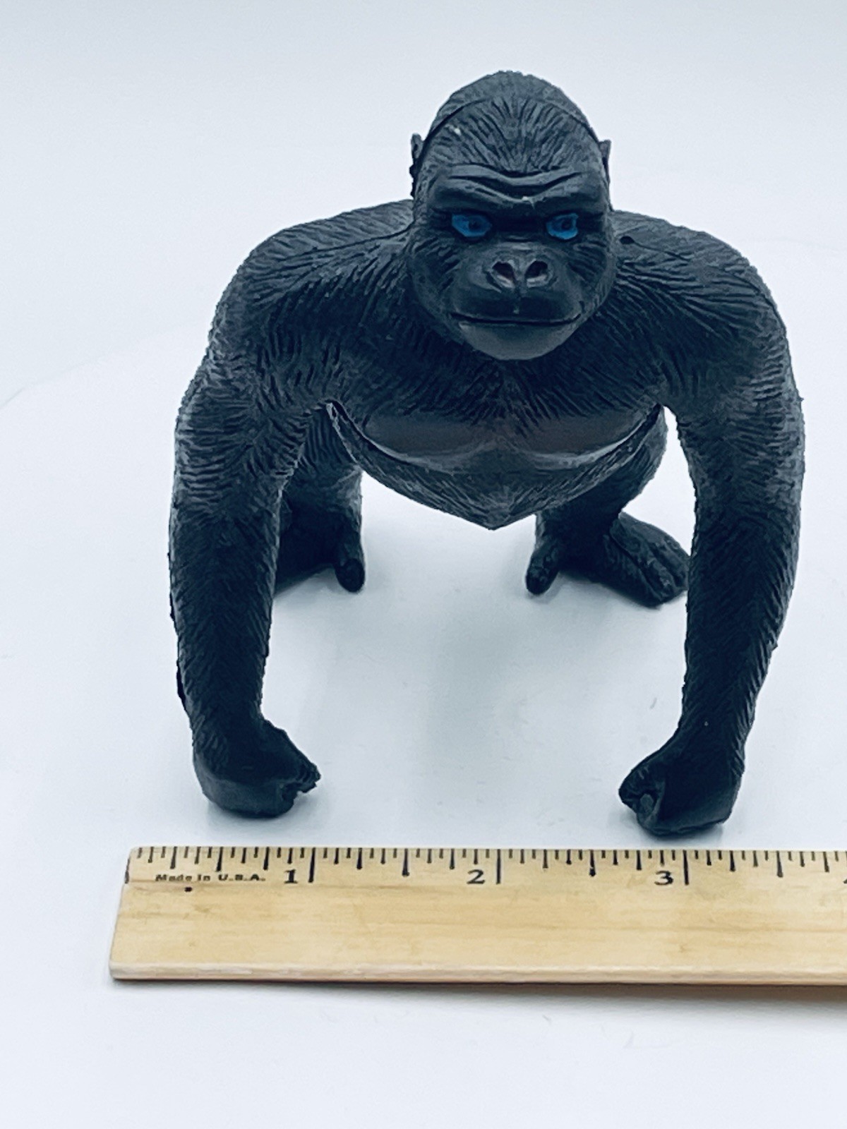 VTG 1987 Rubber Hard Plastic GORILLA APE Toy Figure Zoo Wild Animal Safari