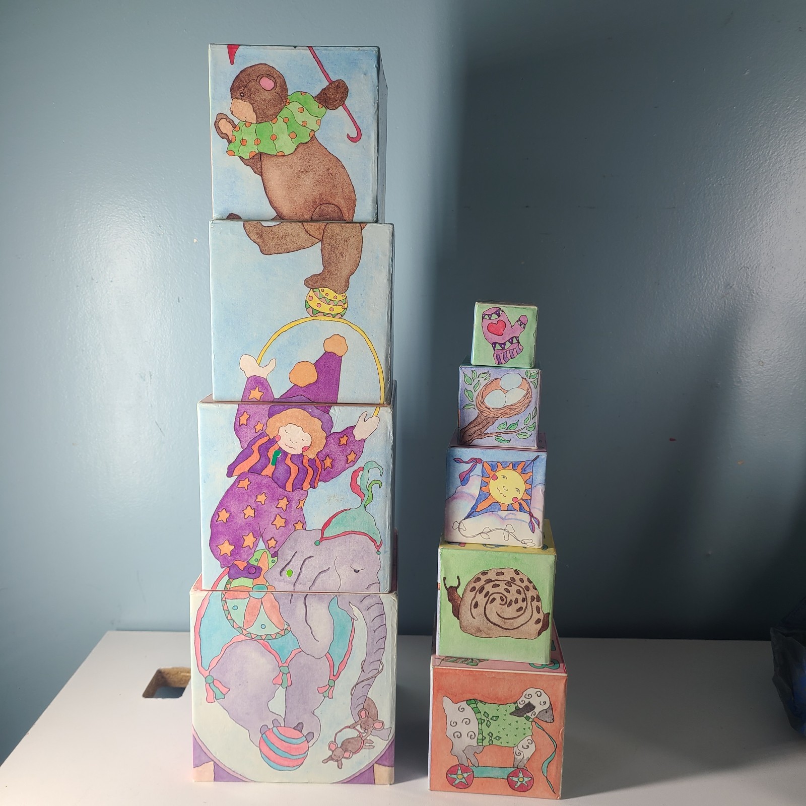 Vintage 1987 Lillian Vernon Nesting Blocks INCOMPLETE Set Stacking Alphabet