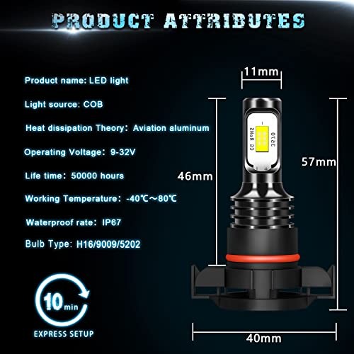 Lights for Dodge Journey Bulbs Fog Lights 2010 – 2019, Plug and Play, Powersport
