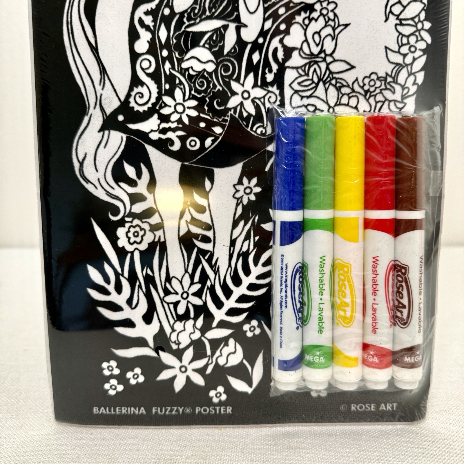 VTG Fuzzy Poster RoseArt Unicorn Horse Fantasy Velvet Art 8×20 Set Of 2 2002 New