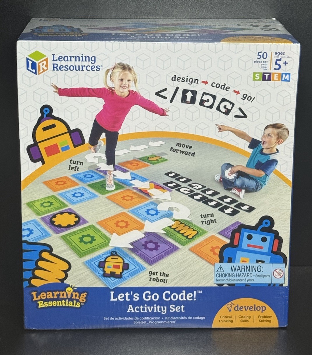 NEW Learning Resources STEM Lets Go Code! Activity Set 50 Pieces Design-Code-Go