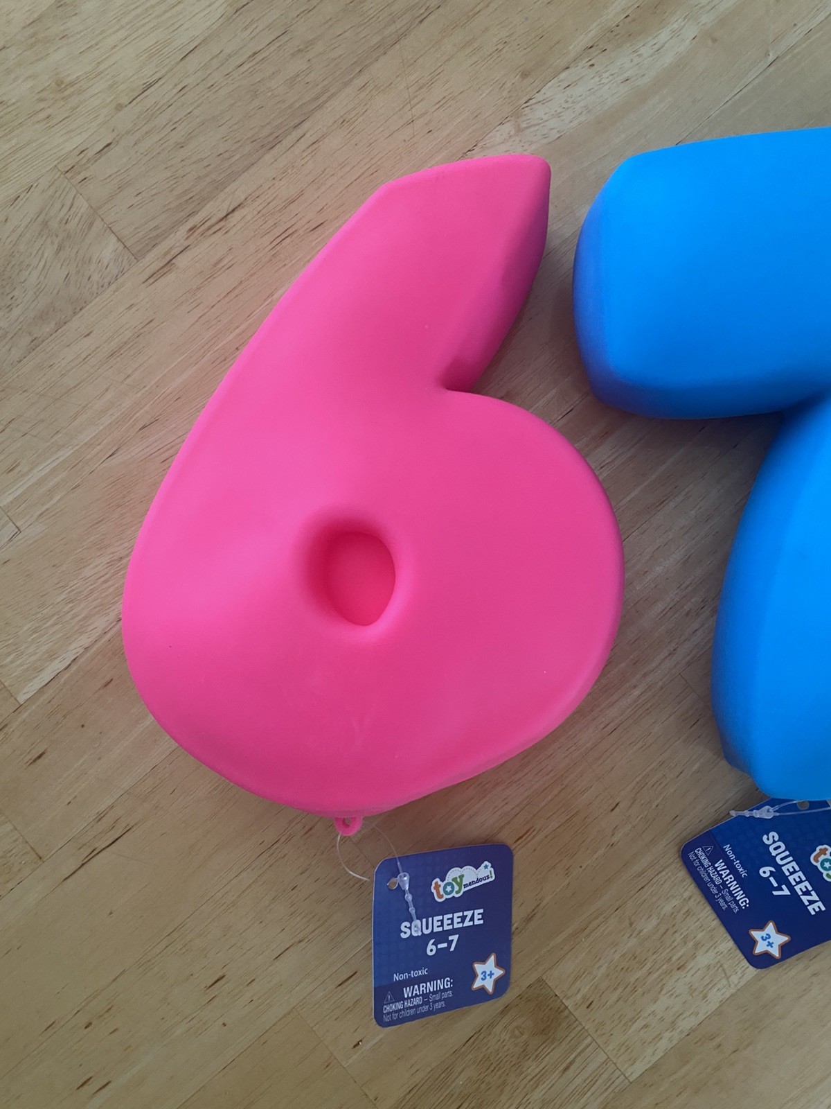 NEW Toymendous Squeeze 6 7 Pink & Blue Squishy Stress Relief Sensory Viral Meme