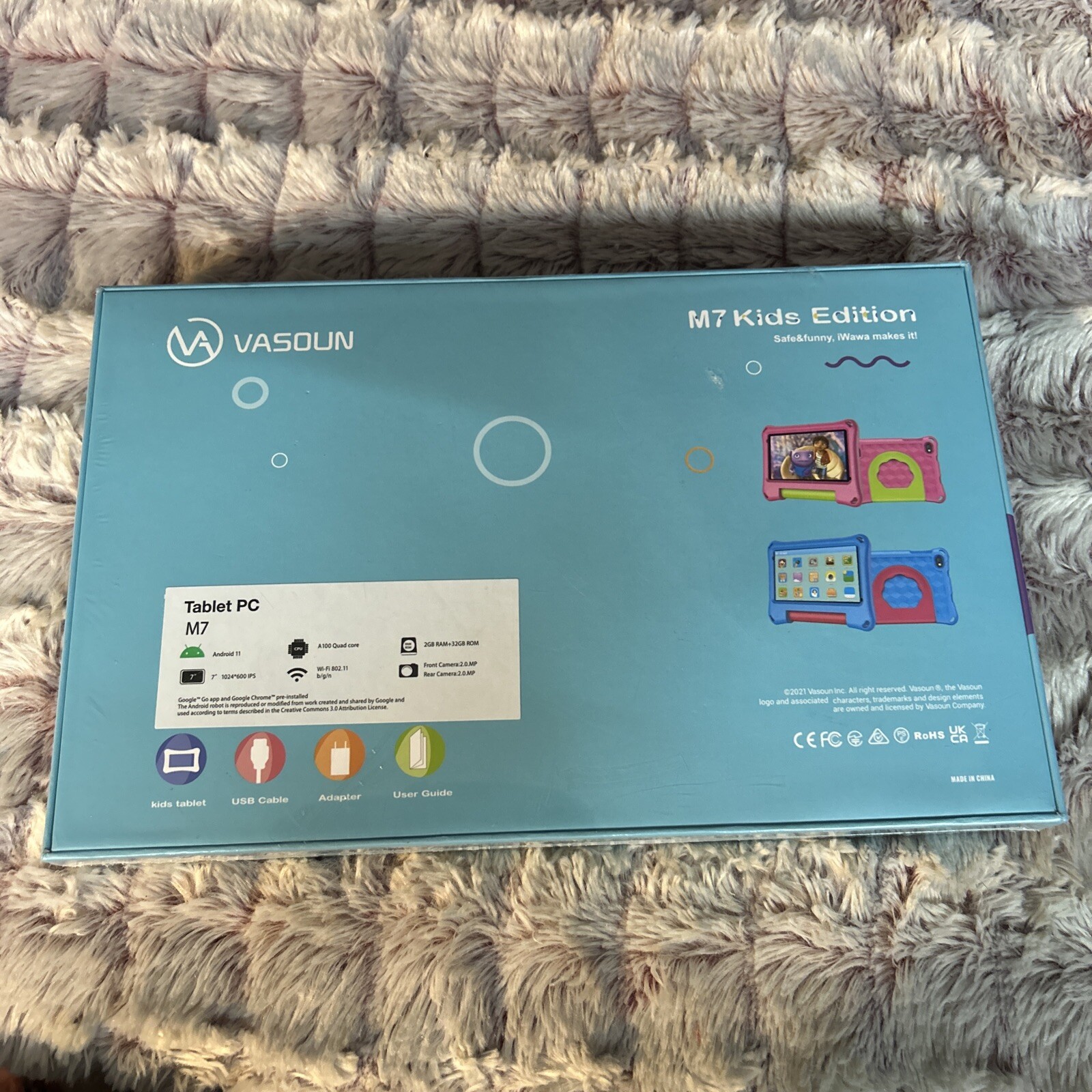 NEW VASOUN M7 Kids Edition 7” Learning Tablet Blue