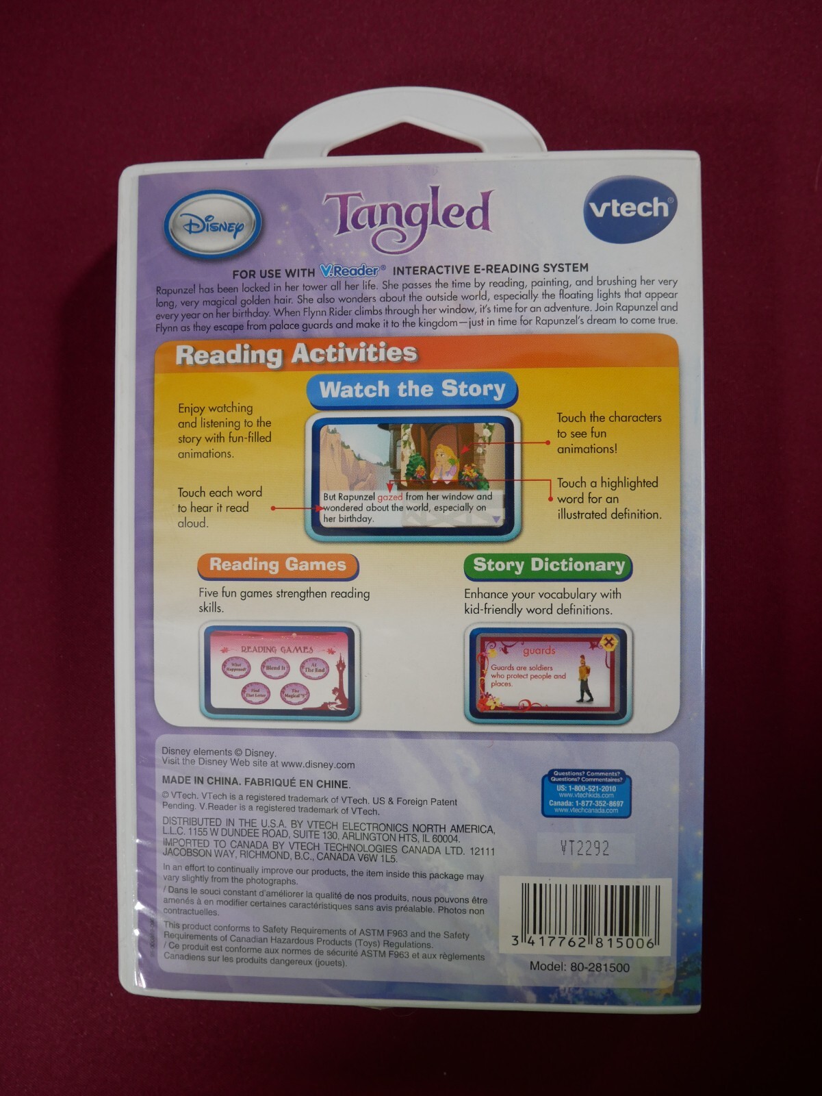 Vtech V Reader Disney Tangled Learning Game 4- 6 years
