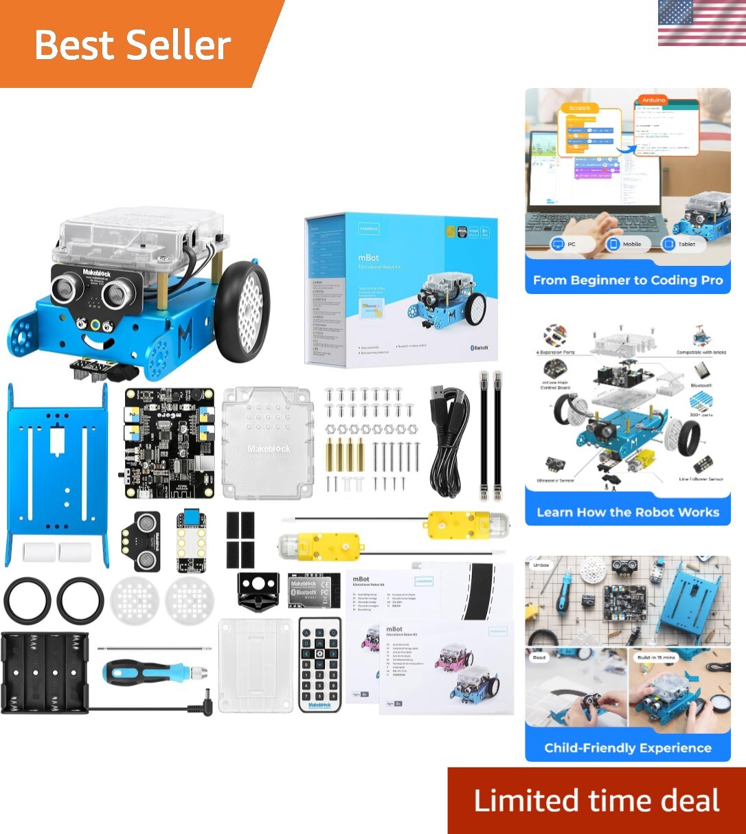 Programmable mBot Kit for Young Innovators – Ages 8+ STEM Education