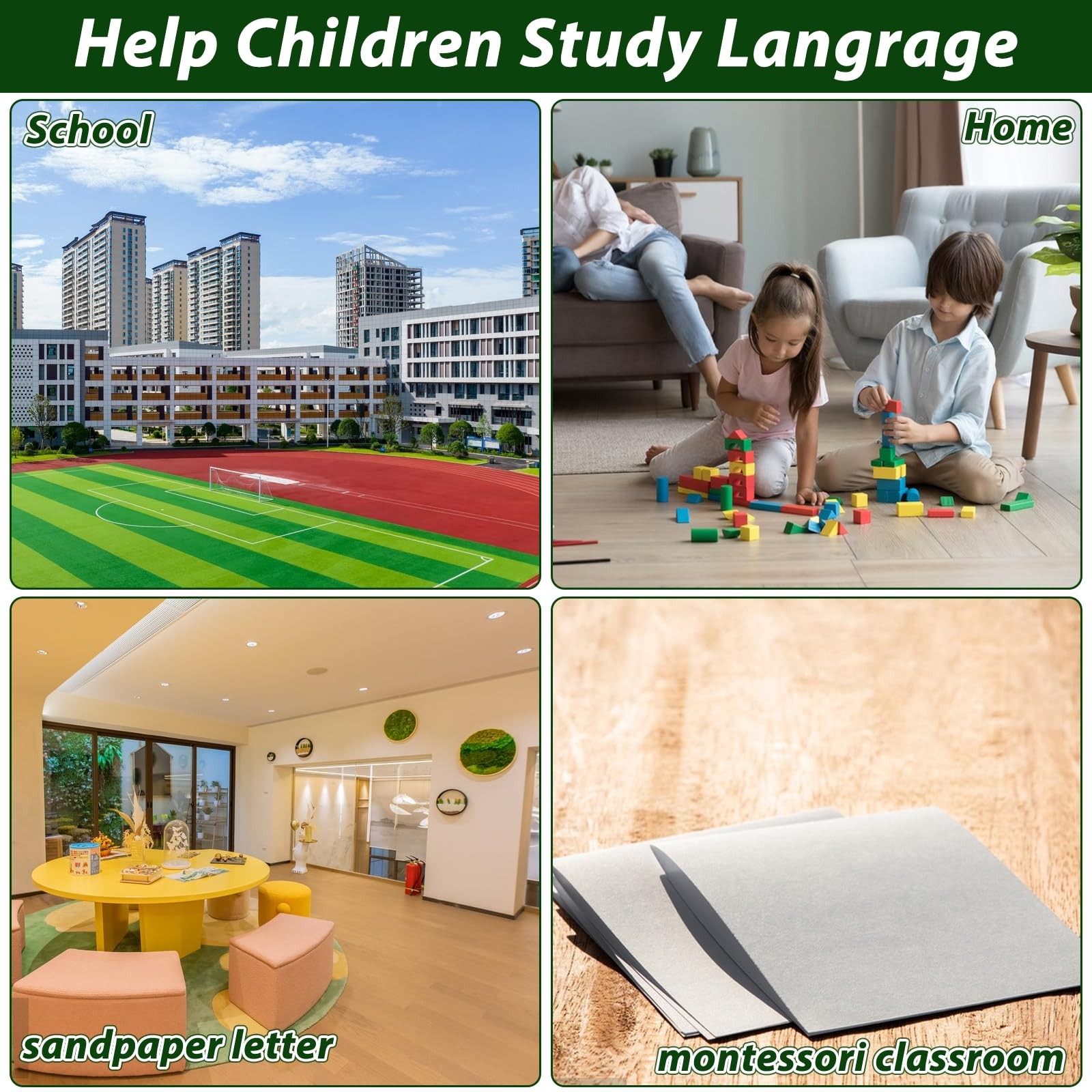 Montessori Lower and Capital Case Sandpaper Letters, Tactile Letters for Pres…