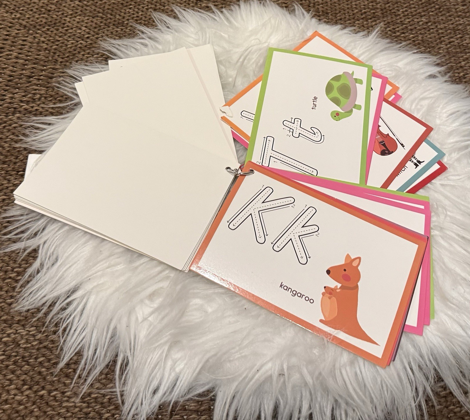 26 cards – Full color Alphabet cards- Pre school Kindergarten Letters -cardstock