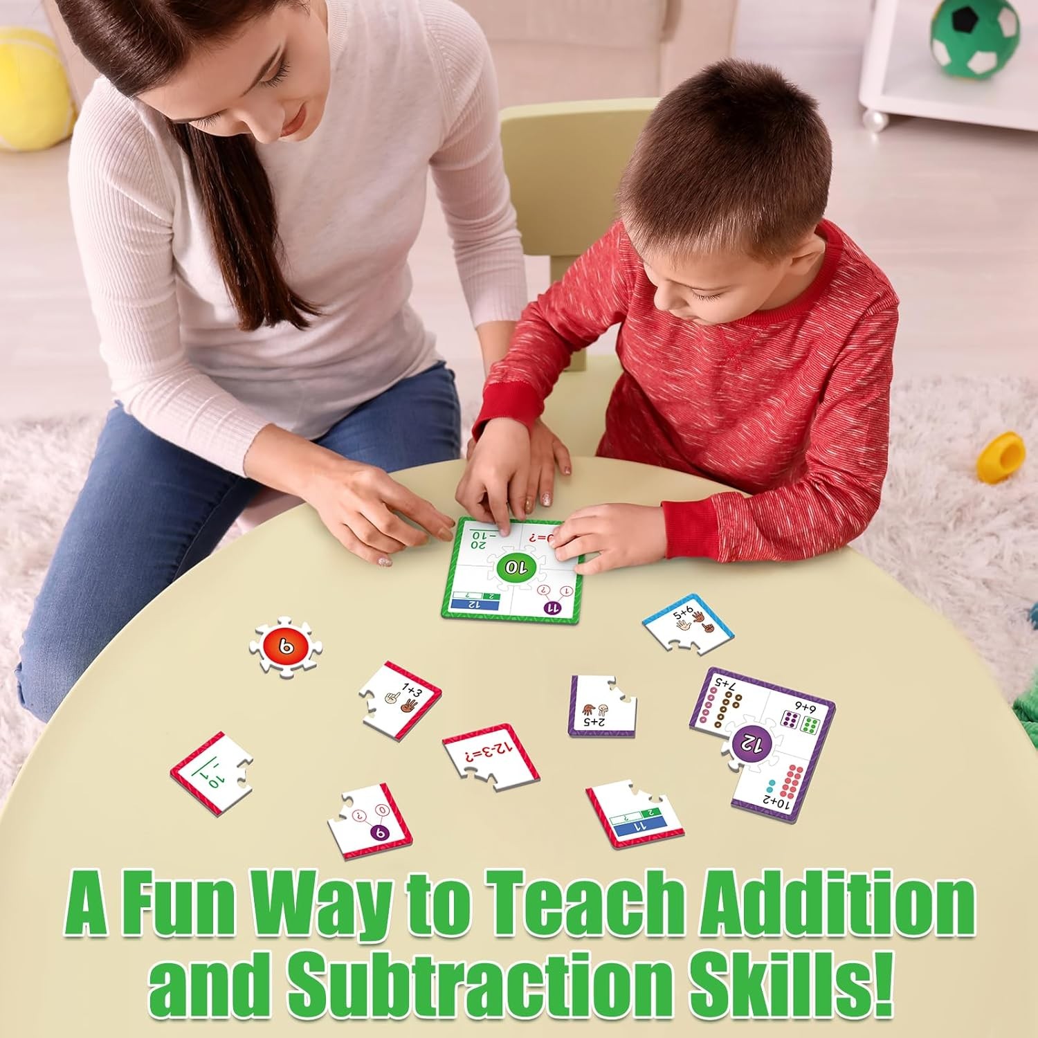 Torlam Addition Subtraction Puzzle Cards Math Game K
