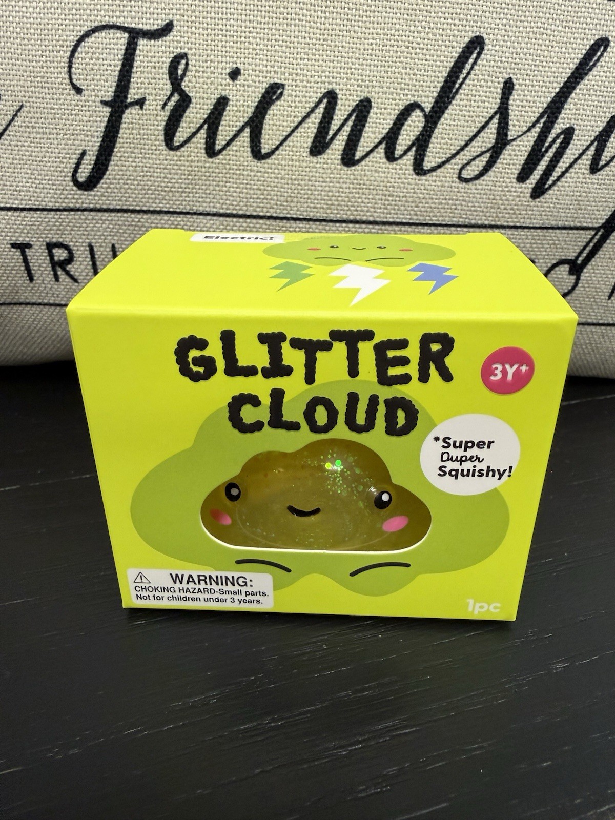 NEW J’Adore Glitter Cloud Super Duper Squishy Tactile Squeeze Toy LIME GREEN