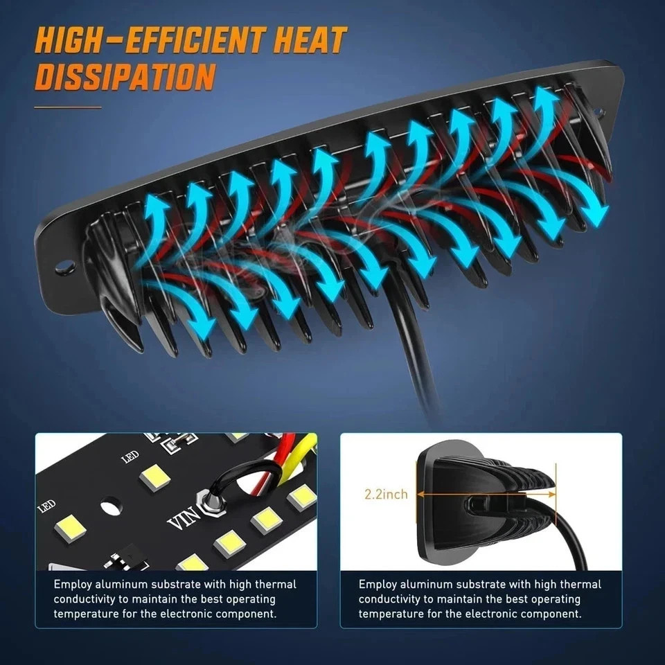 Nilight Flush Mount LED Pods 2PCS 6 Inch 60W LED Work Light Flood Spot Beam Comb