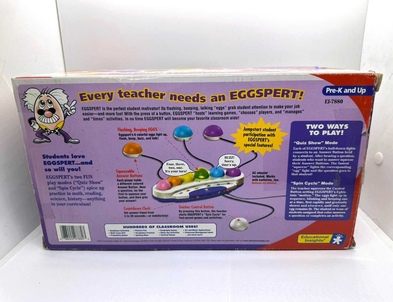 Eggspert Buzzer Game EI-7880 2001 Complete Set Educational Works Read Descriptio