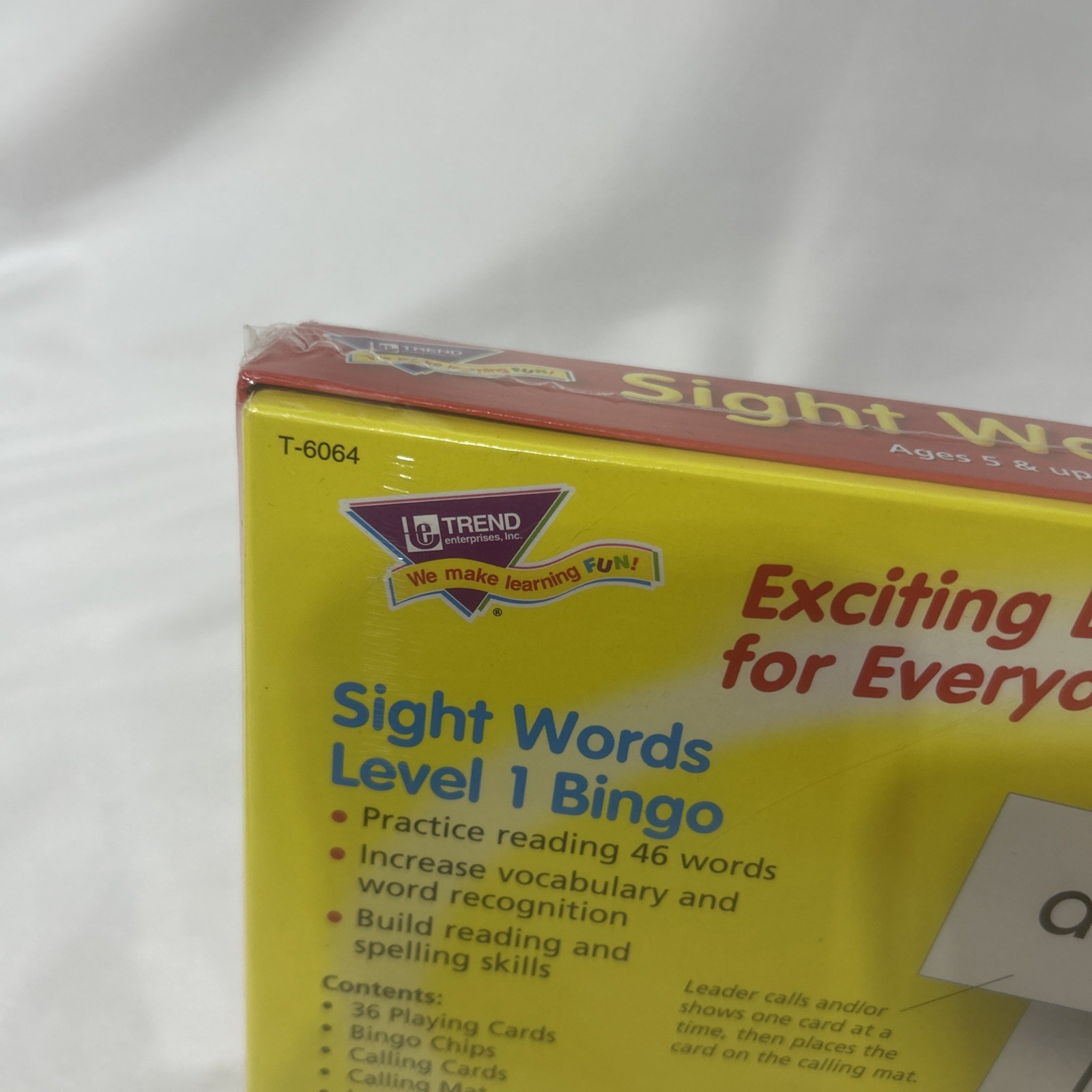 Trend Enterprises Inc Sight Words Level 2 Bingo Game Ages 5+ HomeSchool Reading