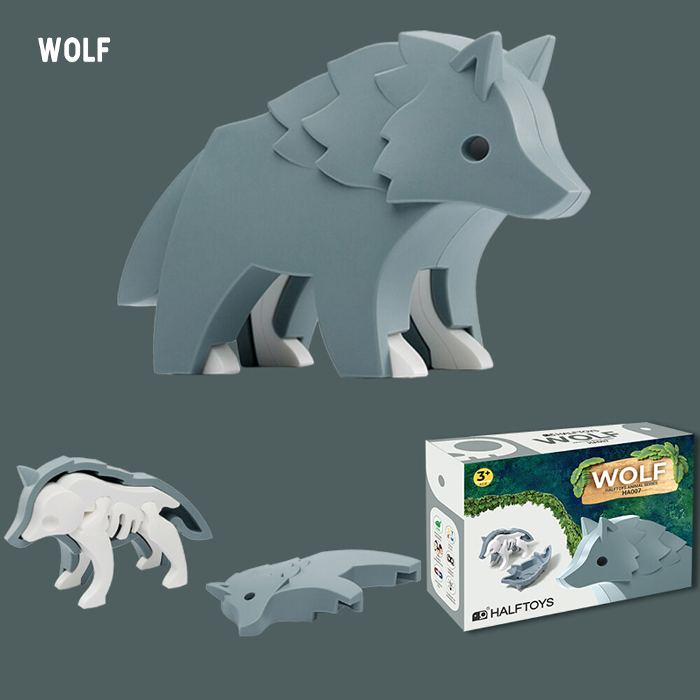 HALFTOYS 3D Forest Wildlife Assembly Toy Intellective Building Blocks ABS