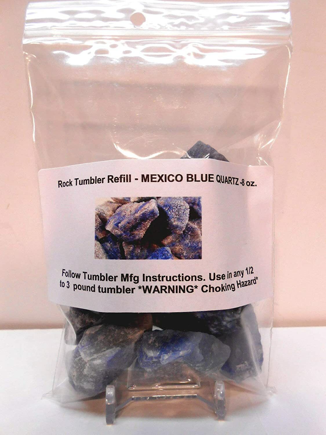 Rockhound’s 1st Choice Rock Tumbler Gem Refill Kit -Mexico Blue Quartz Rough 8oz