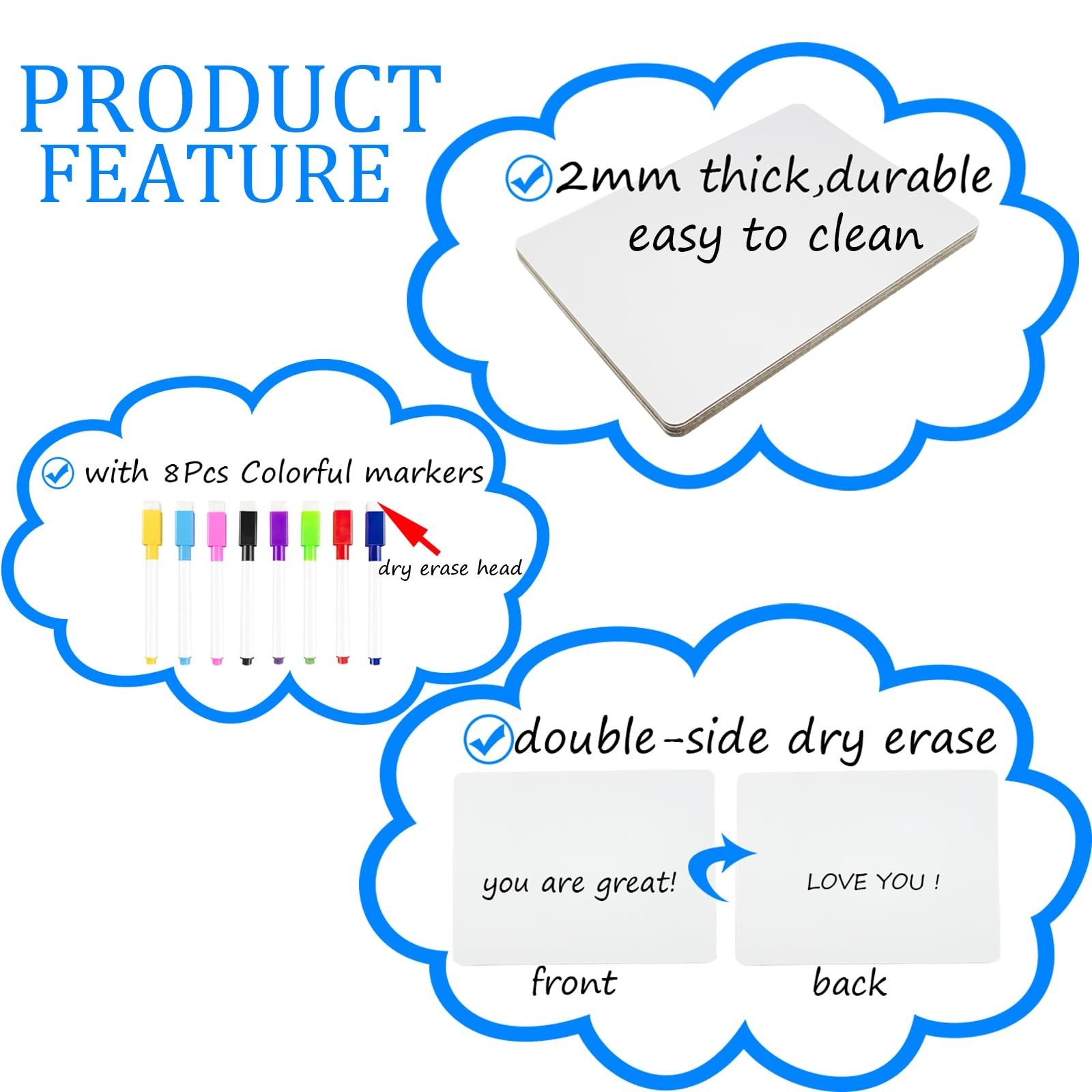 6 Pack Dry Erase LapBoards Double Sided 11.2 x 8.3 Inch Dry Erase Boards with…