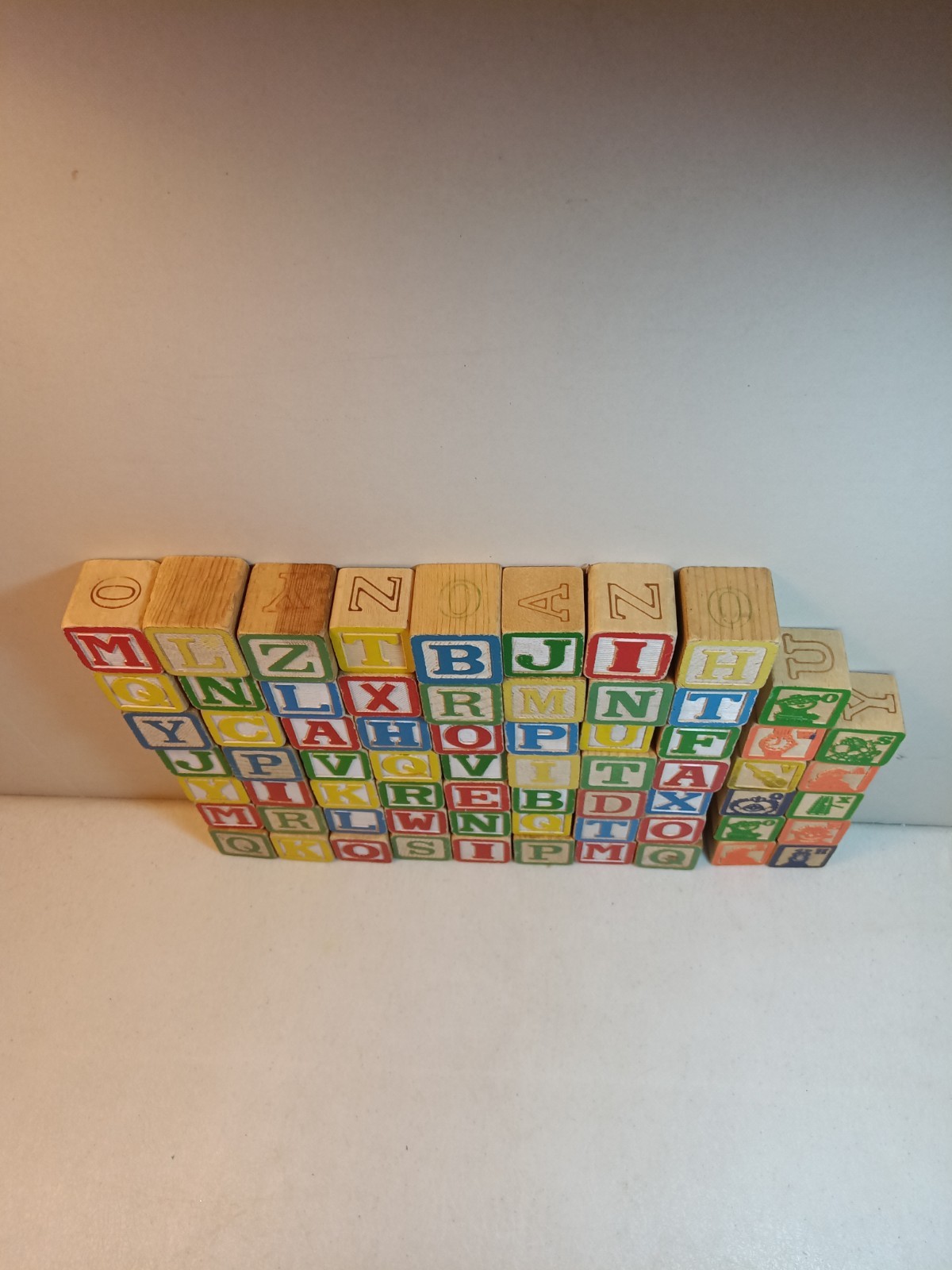 VTG Children’s ABC Wooden Block Building Set #67 Blocks Includes Sesame Street