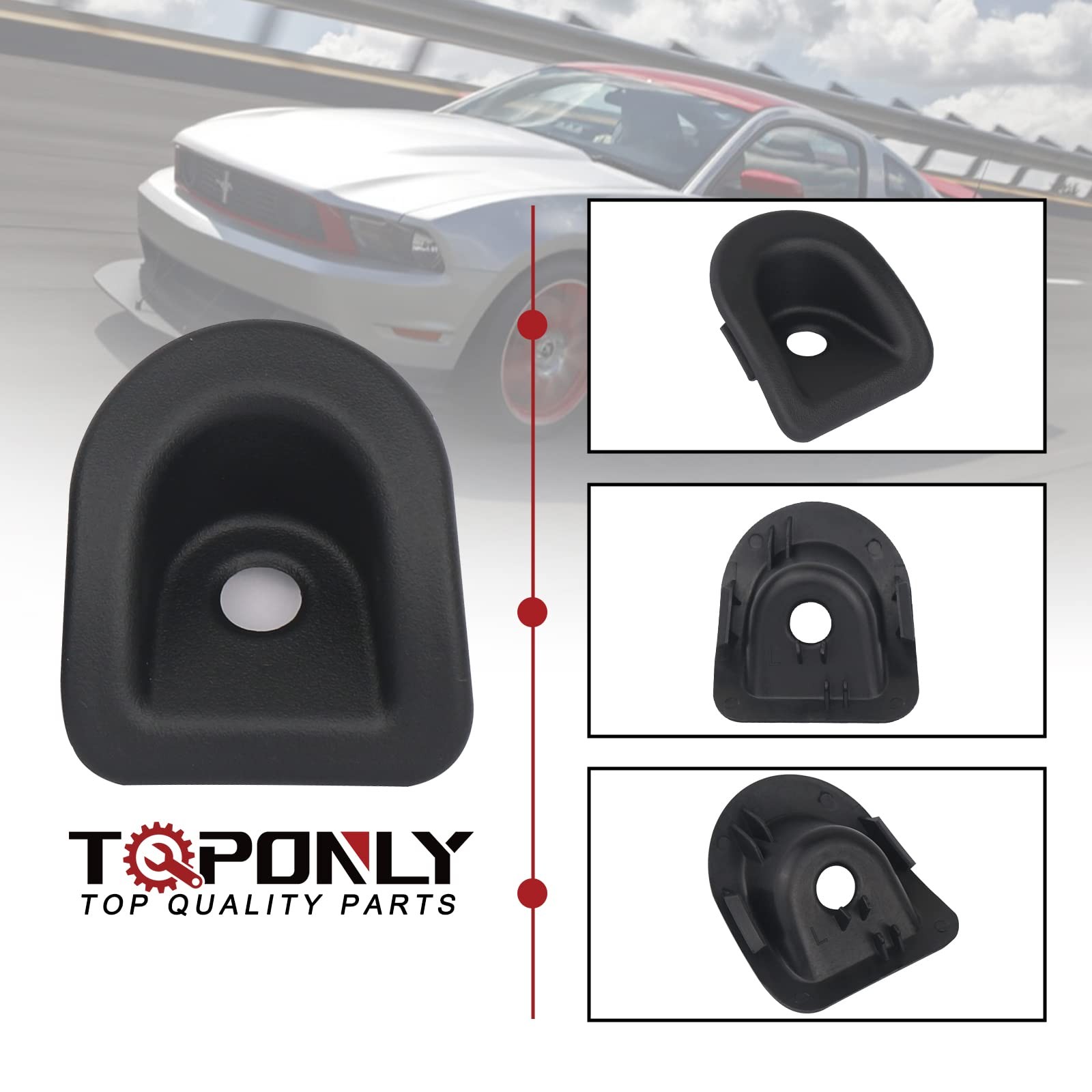 Door Lock Knob Bezel 05-14 Ford Mustang LH RH Black