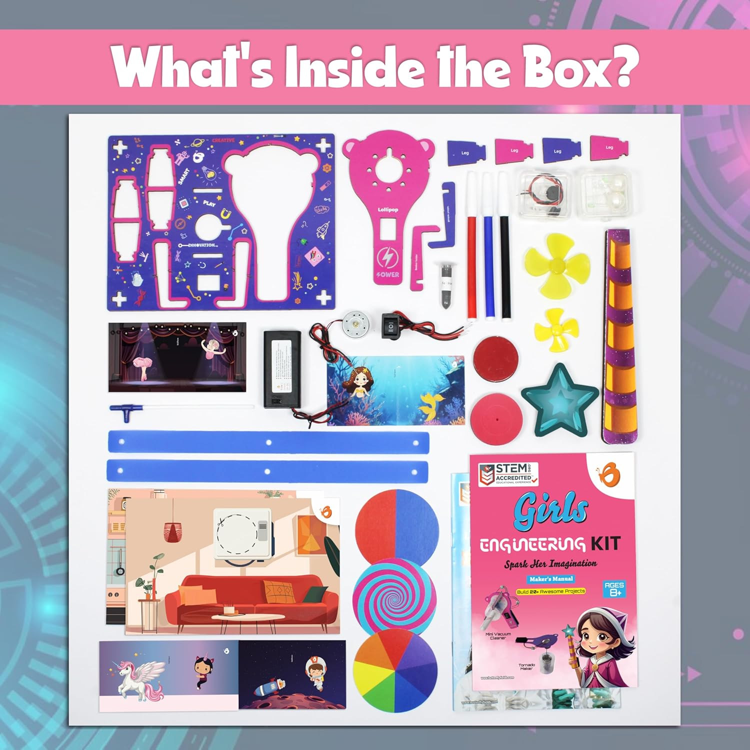 100+ STEM Projects | Girls Mini Engineering Kit for Ages 8 10 12 15 Years | Ulti