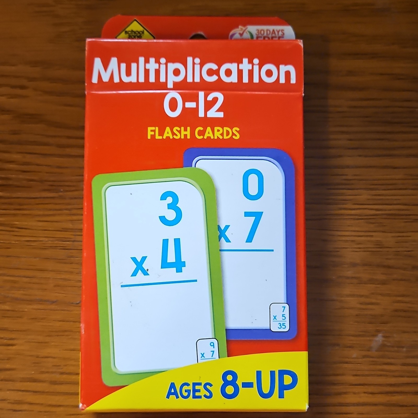 School Zone Multiplication 0-12 Flash Cards Ages 8 and Up 2022
