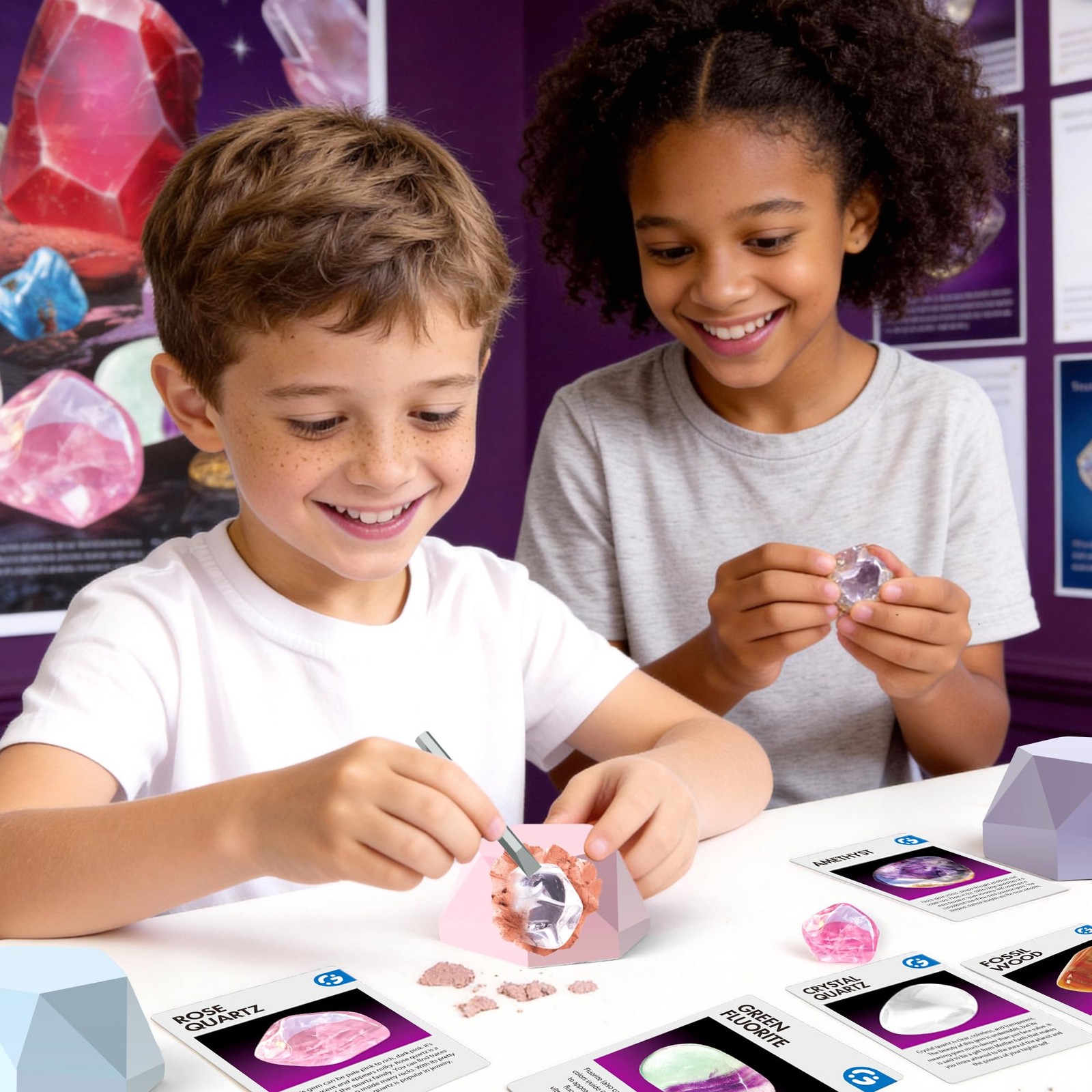 Gemstone Dig Kit, Dig Up 12 Real Rocks and Minerals, Gem Digging Kit, Toy Geo…