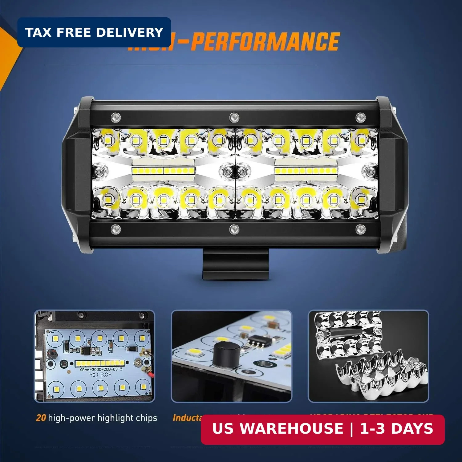 Nilight Led Pods 6.5 Inch 120W Flood Spot Combo Off Road Driving Fog Light Bar W