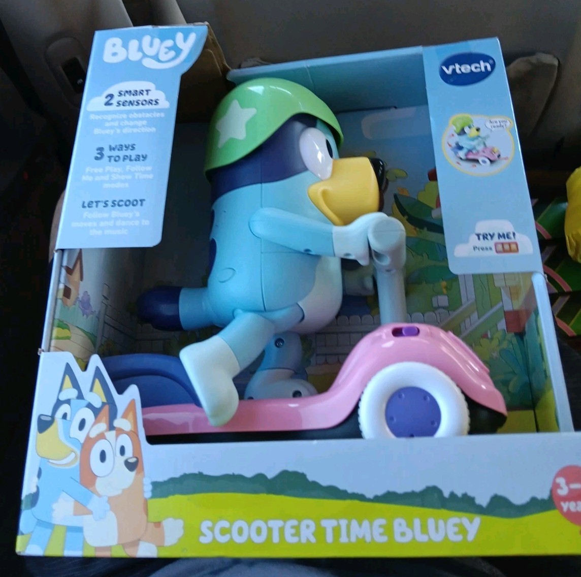 VTech Bluey Scooter Time Interactive Toy w/ Lights Sounds Songs Obstacle Games