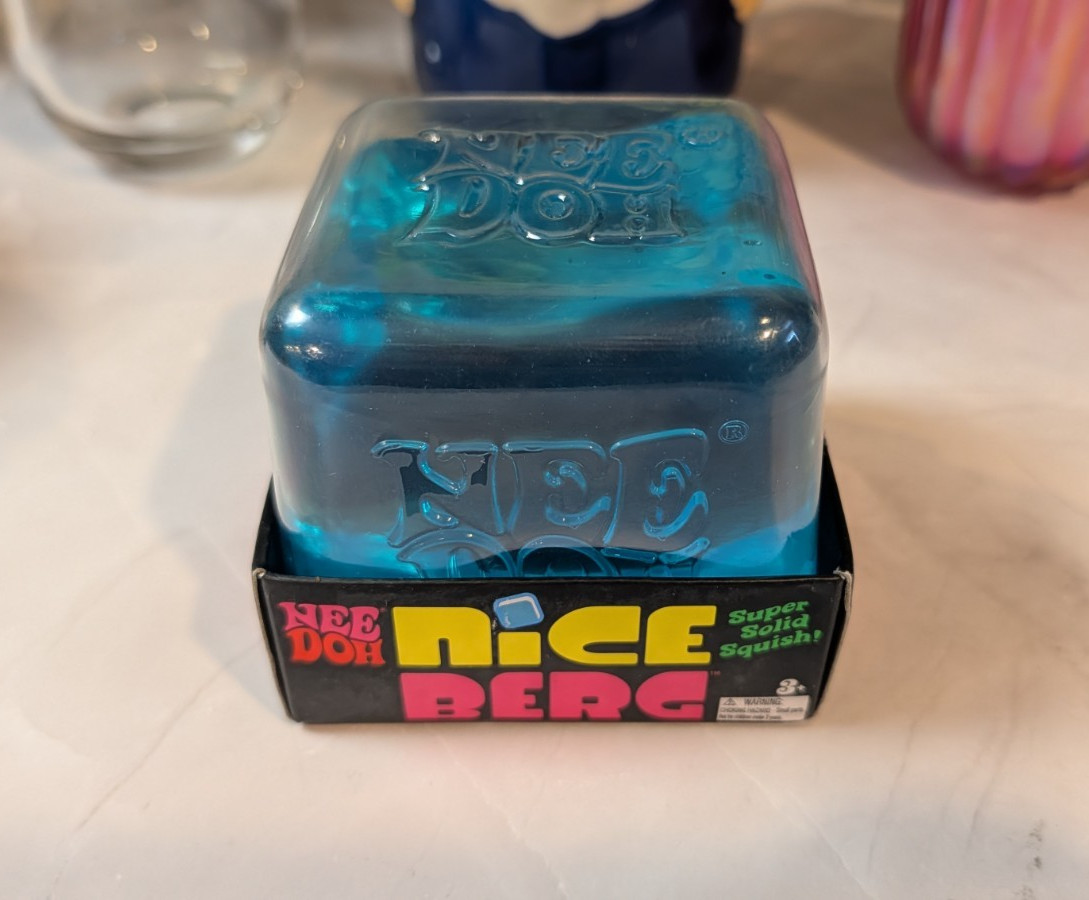 NeeDoh Nice Berg Blue XL Giant Nee Doh Niceberg Solid Squish Cube Ice Block