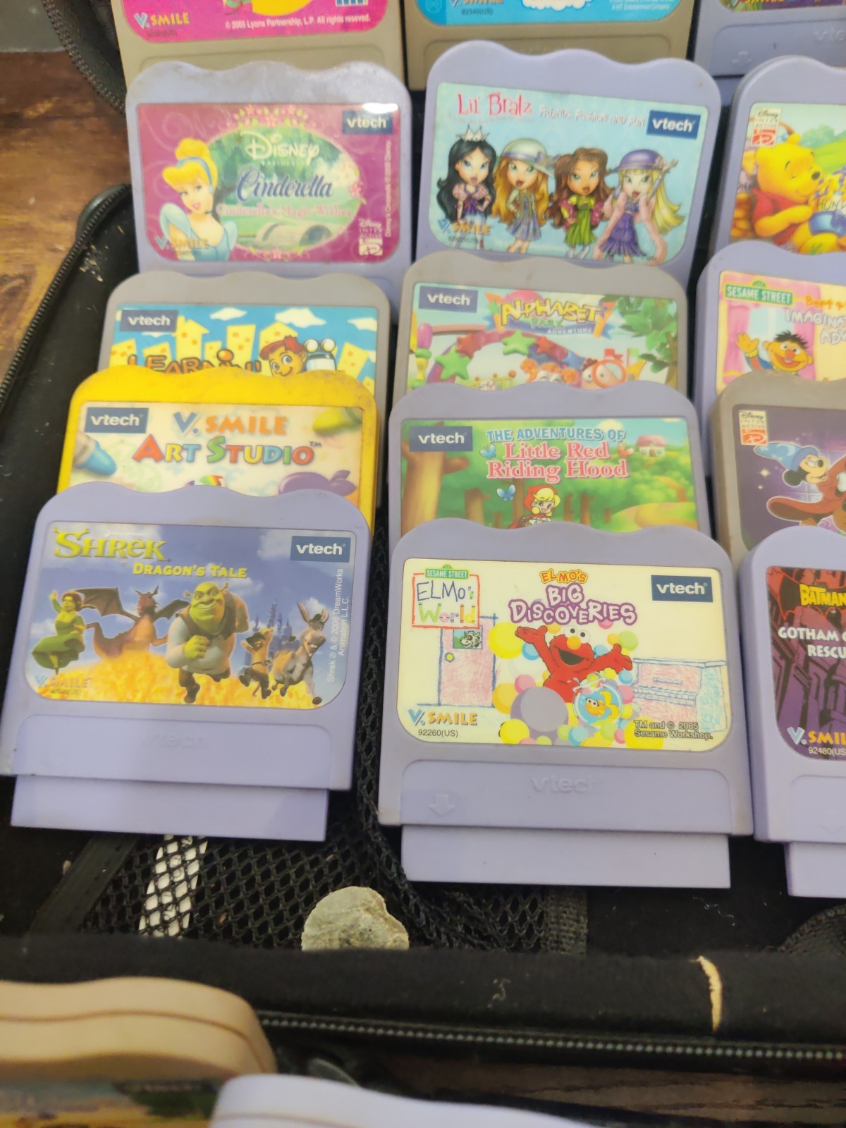 VTech VSmile Lot of 22 Game Cartridges Disney Shrek Elmo Blues Clues Batman