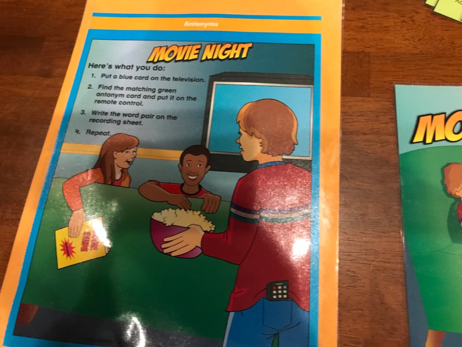 Movie Night! Antonyms Grades 4-5 Language Arts file folder game teacher