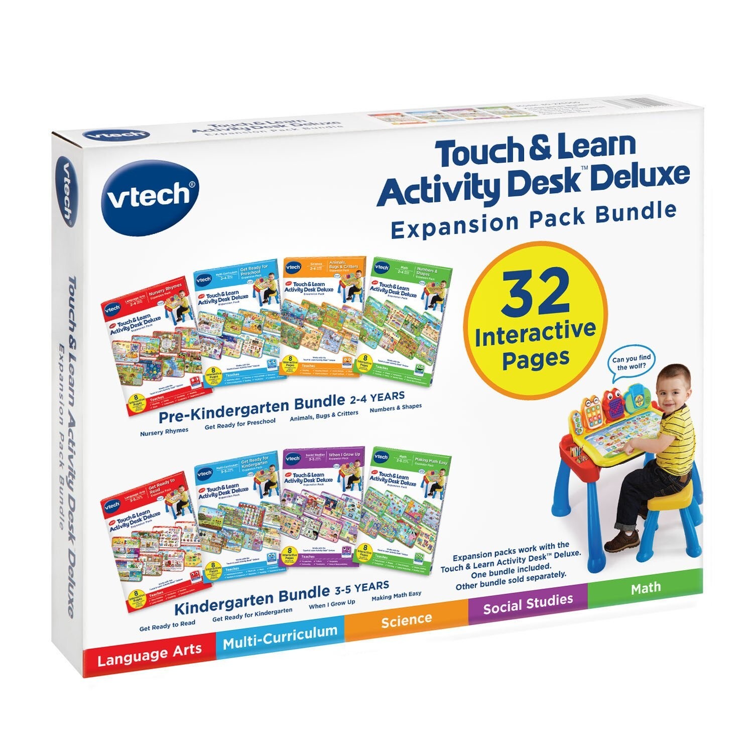VTech Activity Desk 4-in-1 Kindergarten Expansion Pack Bundle for Age 3-5