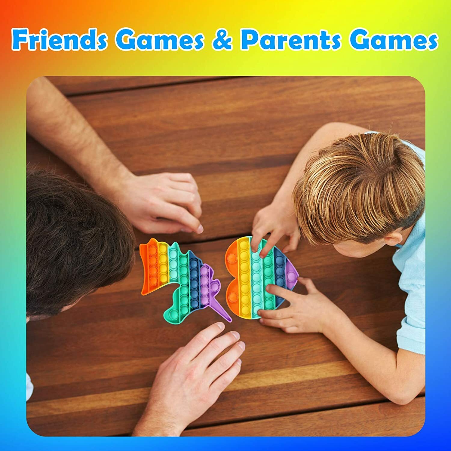 Popit Fidget Toy Push Bubble Sensory Stress Relief Kids Family Gift Game Rainbow