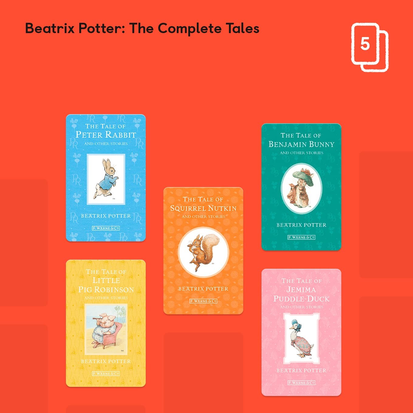 YOTO Beatrix Potter: The Complete Tales – 5 Kids Audio Cards for Use with Player