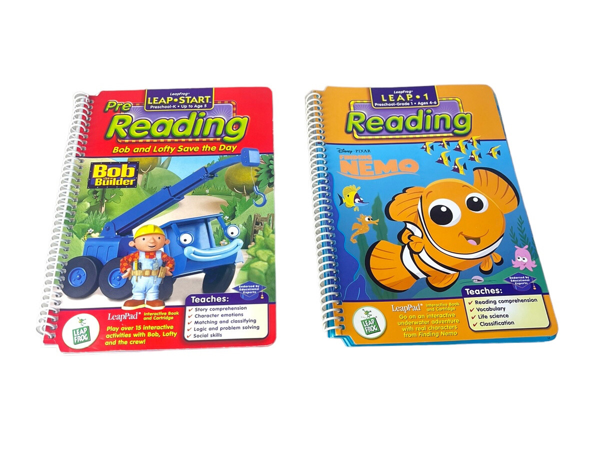 Lot of 2 LEAP FROG Books ONLY Bob The Builder & Finding Nemo