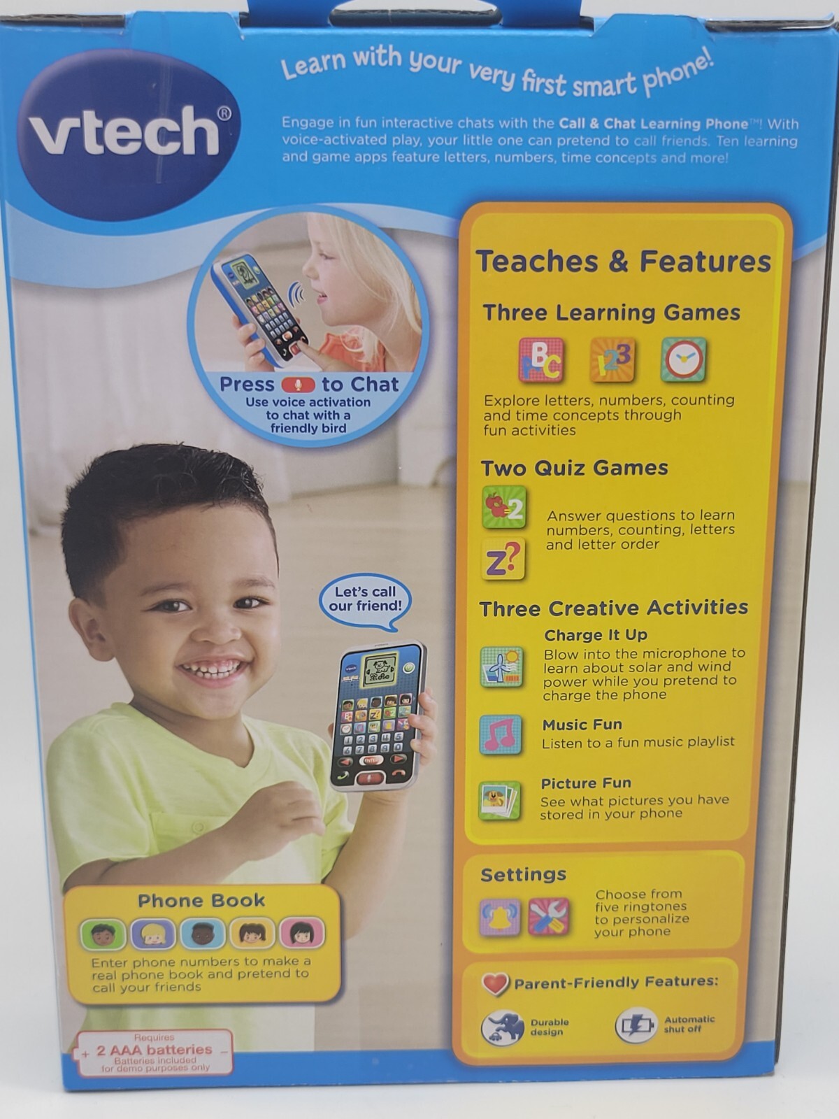 VTech Call & Chat Learning Phone Educational Cellphone Numbers Letters Games NEW