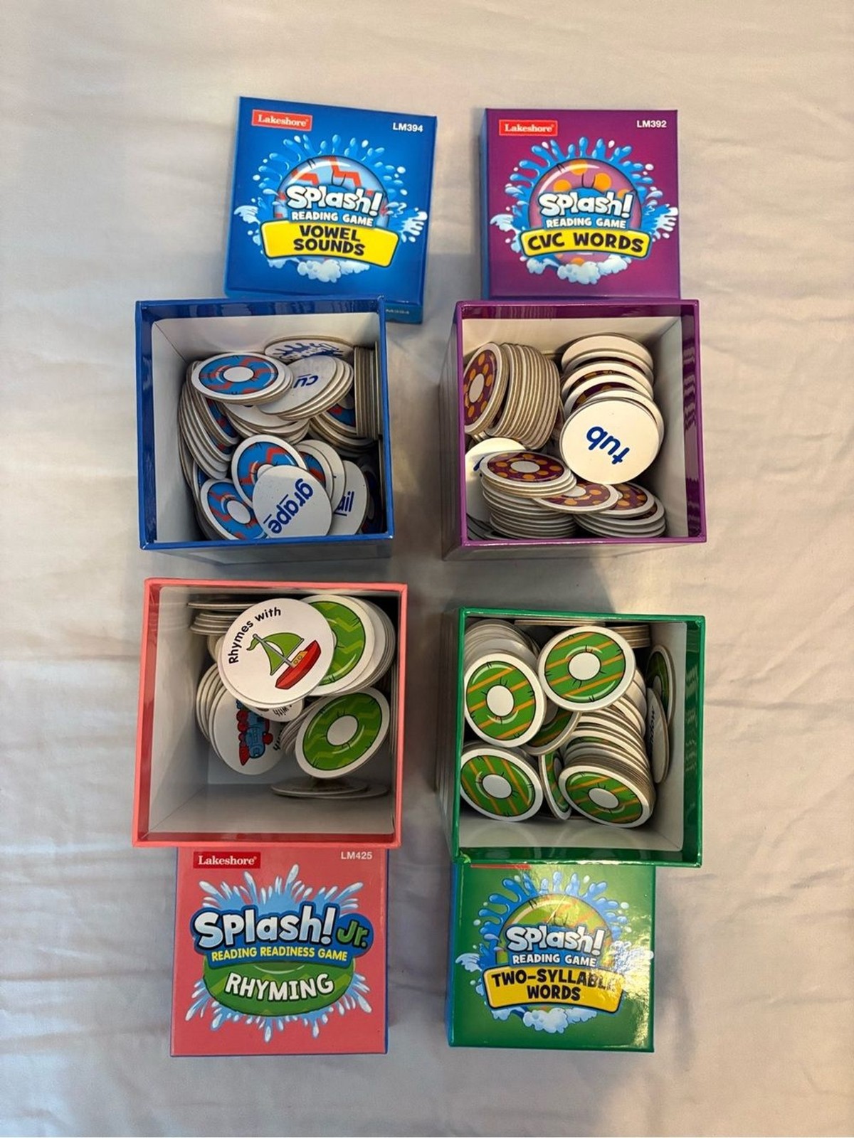 Lakeshore Splash Reading Games Set of 4 Complete Pre-K-2 Phonics Bundle