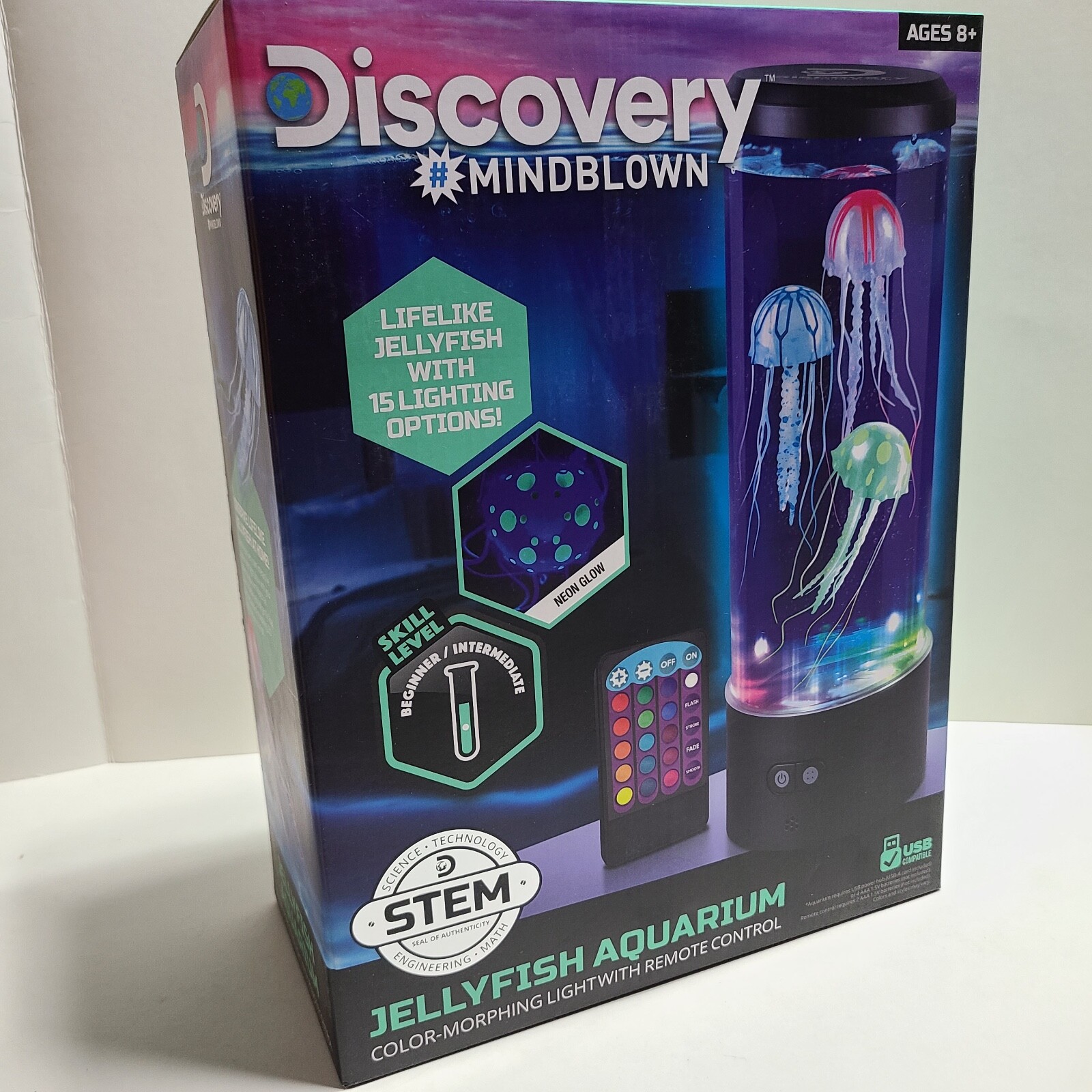 Discovery Mindblown • Jellyfish Aquarium w/Color Morphing Light & Remote Control