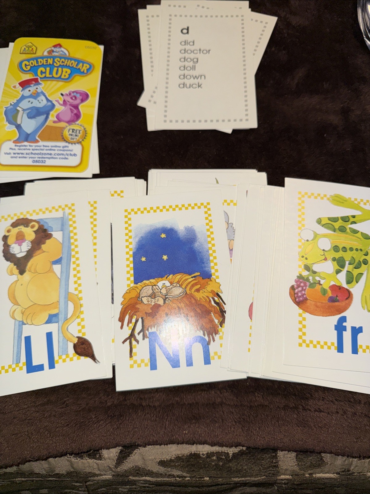 School Zone Flash Cards Phonics Made Easy Words/Pictures/Game Home School Used
