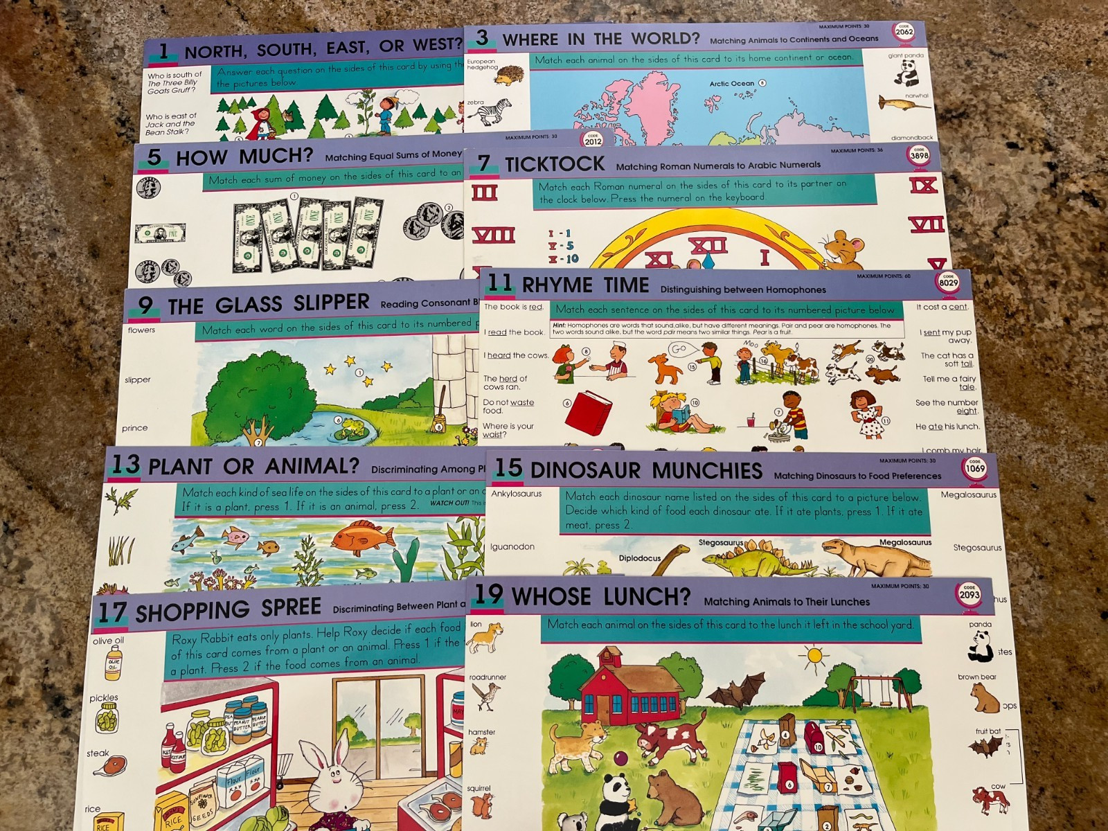GeoSafari Electronic Learning Game Cards Lot of 4 Phonics Reading Eye Clue More