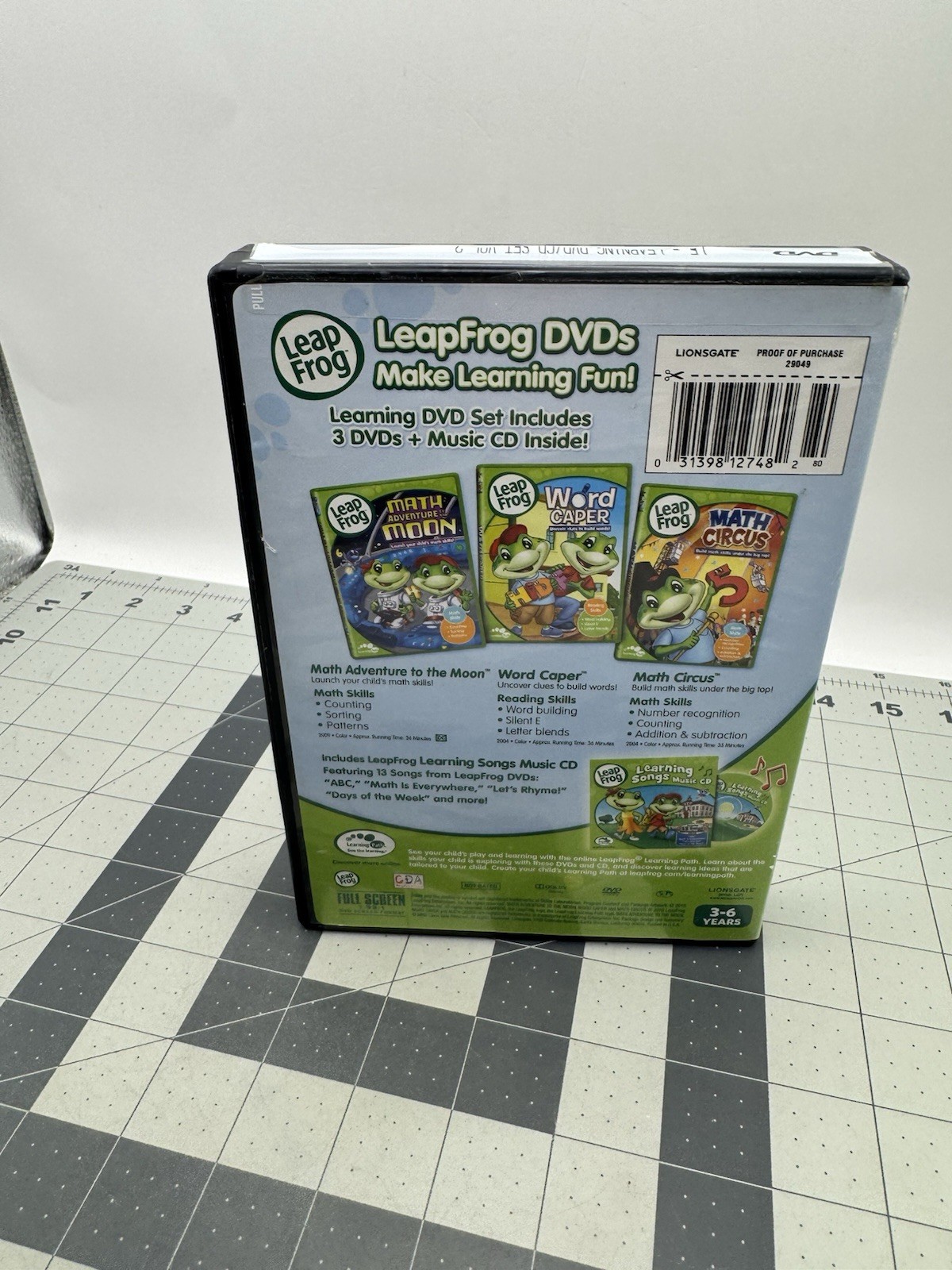 Leap Frog 3 DVD Learning Collection Alphabet Numbers Learn To Read Plus 3 Bonus!