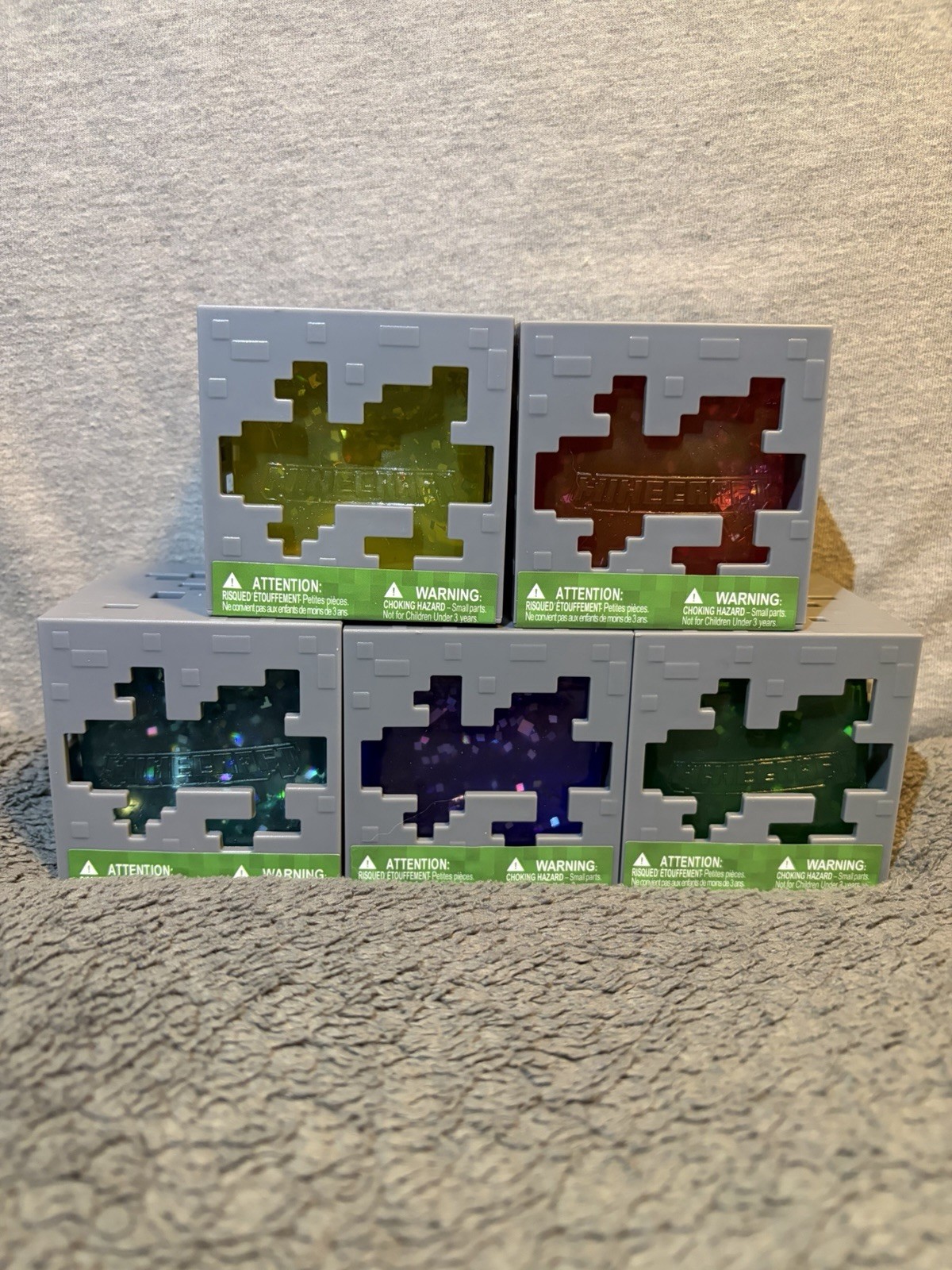 Lot 5 Minecraft Jelly Cubes Complete Set Viral TikTok Squishy Toy FREESHIP ✅Pics