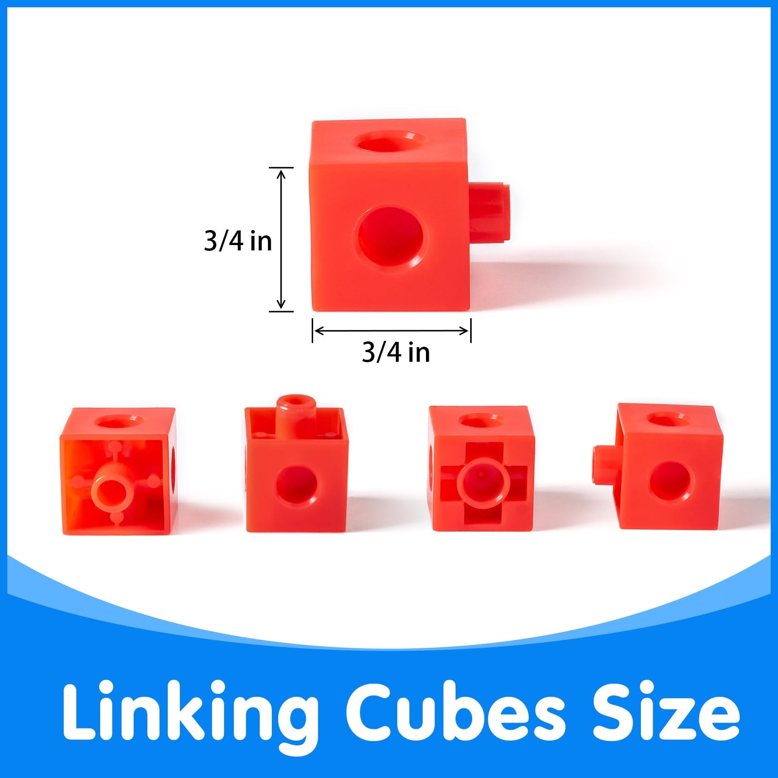 Odoorgames 100 Pcs Math Linking Cubes with 384 Standard, Multiple Colors