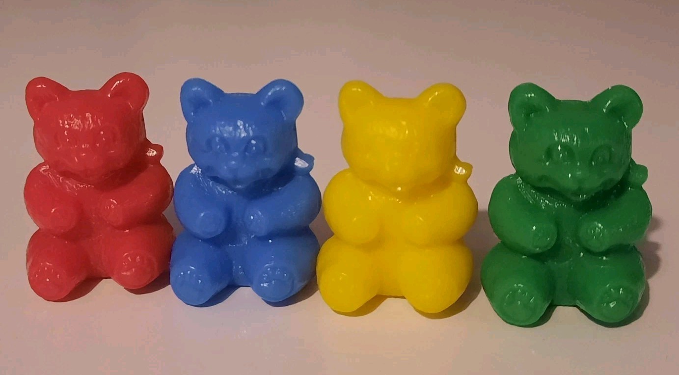 Vintage Teddy Bear Counters 100 Plastic Pieces 1978 Milton Bradley
