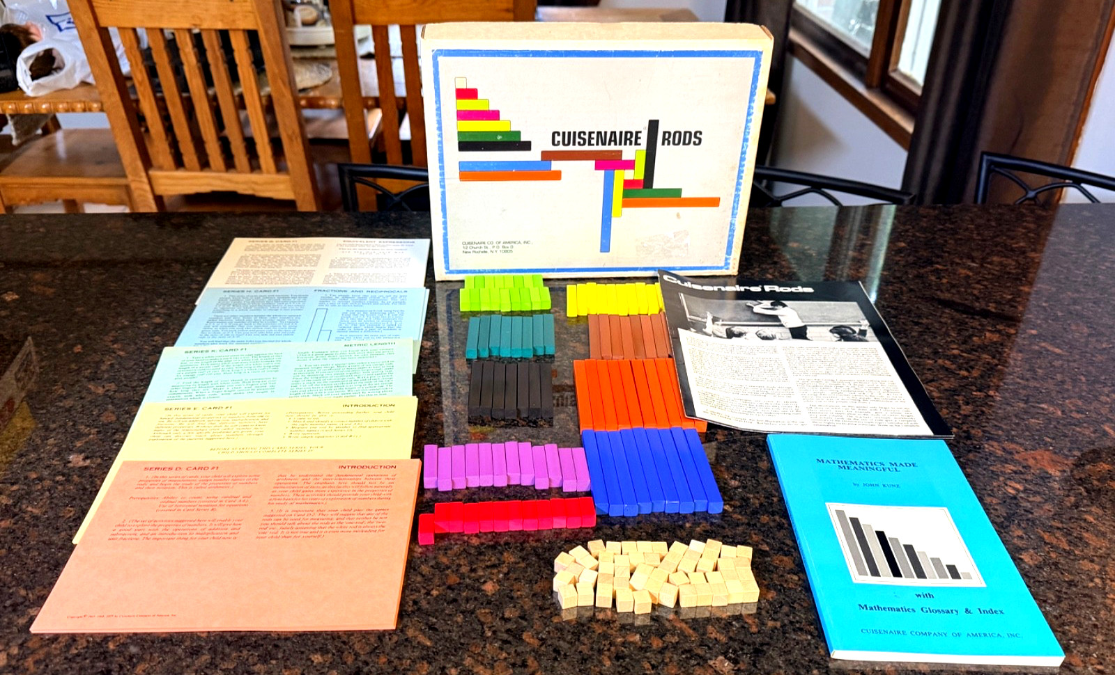 Vtg Cuisenaire Rods Math Cuisenaire Company of America Workbooks, Cards & Rods