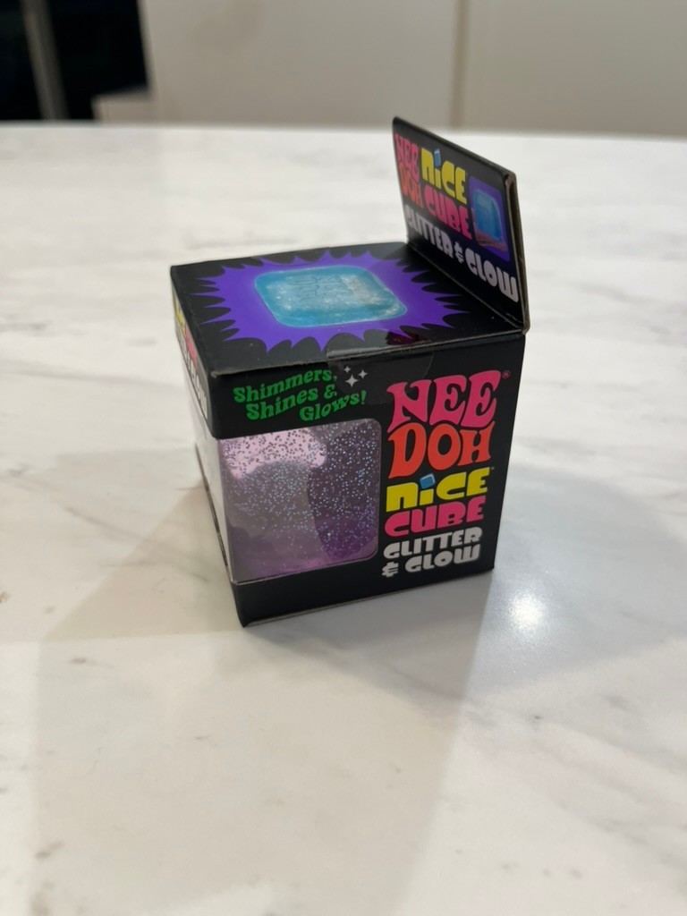 NeeDoh Nice Cube Glitter & Glow PURPLE, Authentic USA Seller, Ships Fast!