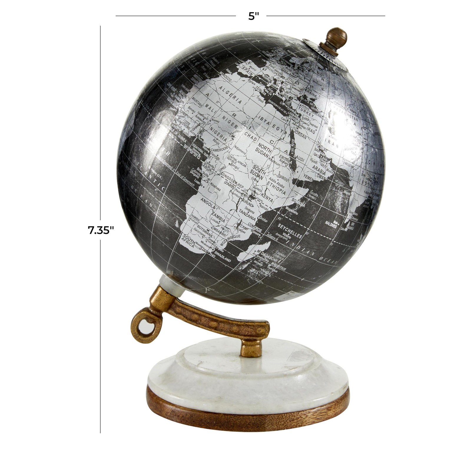 Deco 79 Modern Plastic Globe 5 X 5 X 7 Black