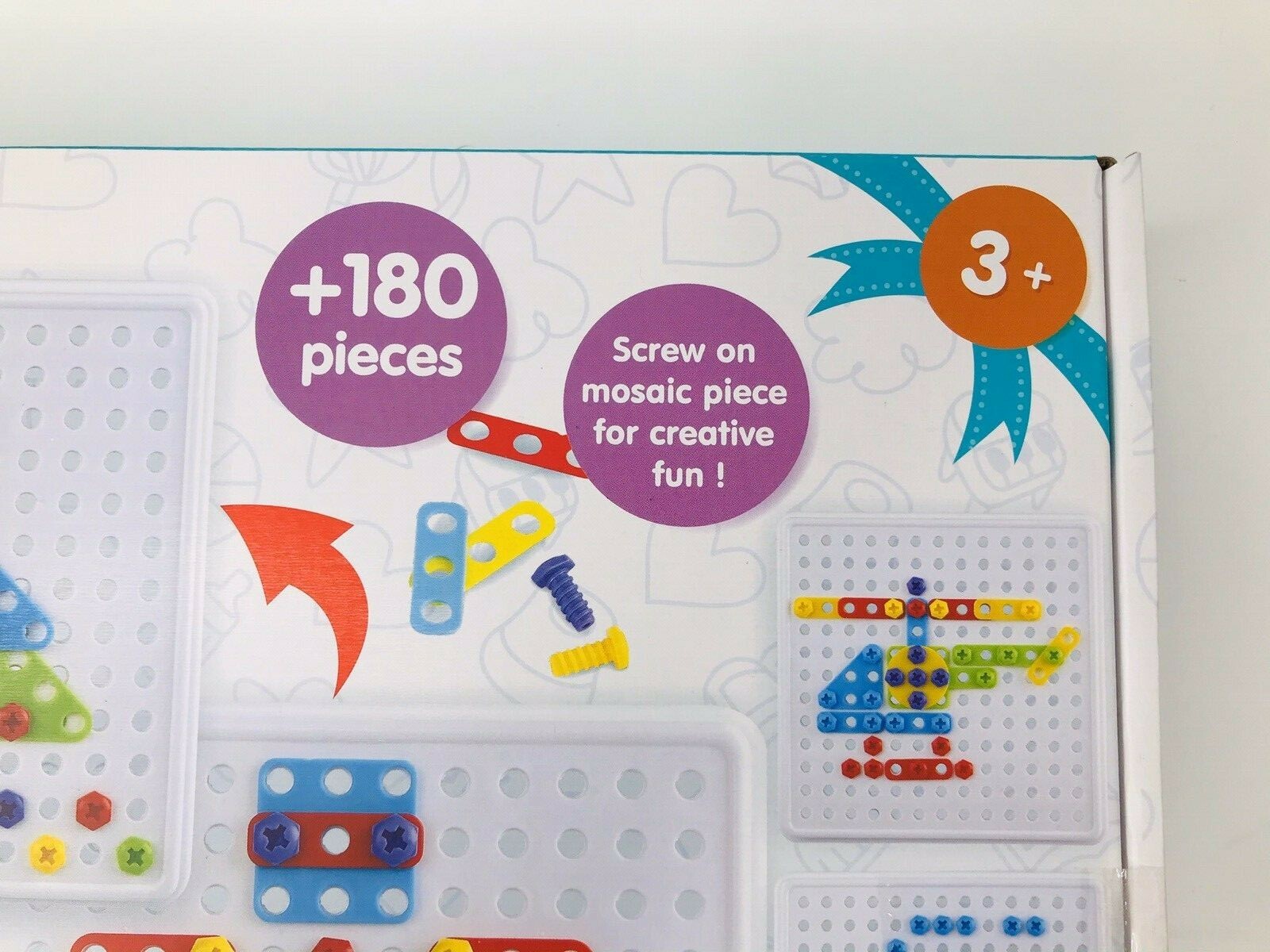 STEM Mosaic Building Toy Kit Play Create & Screw 180 Pieces PLAY NEW SEALED